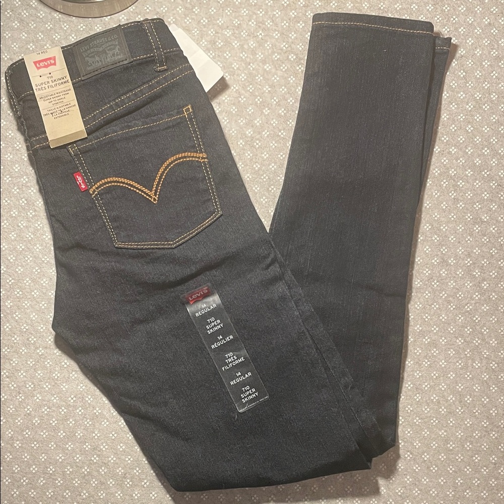 Levi's Girl's Deep Indigo Slim Straight Jeans